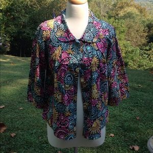 Life Style Cotton Jacket 3/4 Sleeves Beads/Sequins
